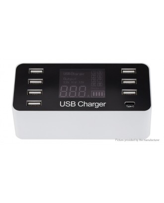 A9 LCD Display 8-Port USB Charger Power Adapter (EU)