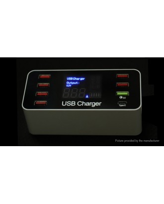 A9 Plus 8-Port USB LCD Display Intelligent USB Charger (AU)