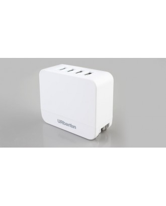 Urbantin 4-Port Wall USB Charger Power Adapter (EU/US/UK/AU)