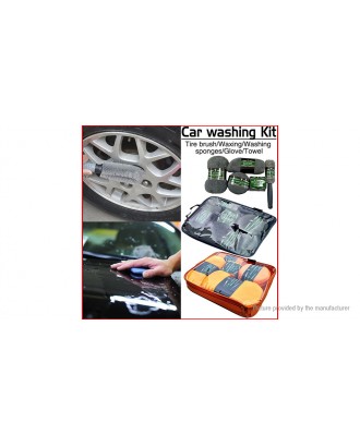 Super Water Absorbant Microfiber Car Washing Cleaning Kit (9 Pieces)